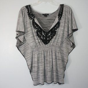 Chime Black and Gray Top Size Small